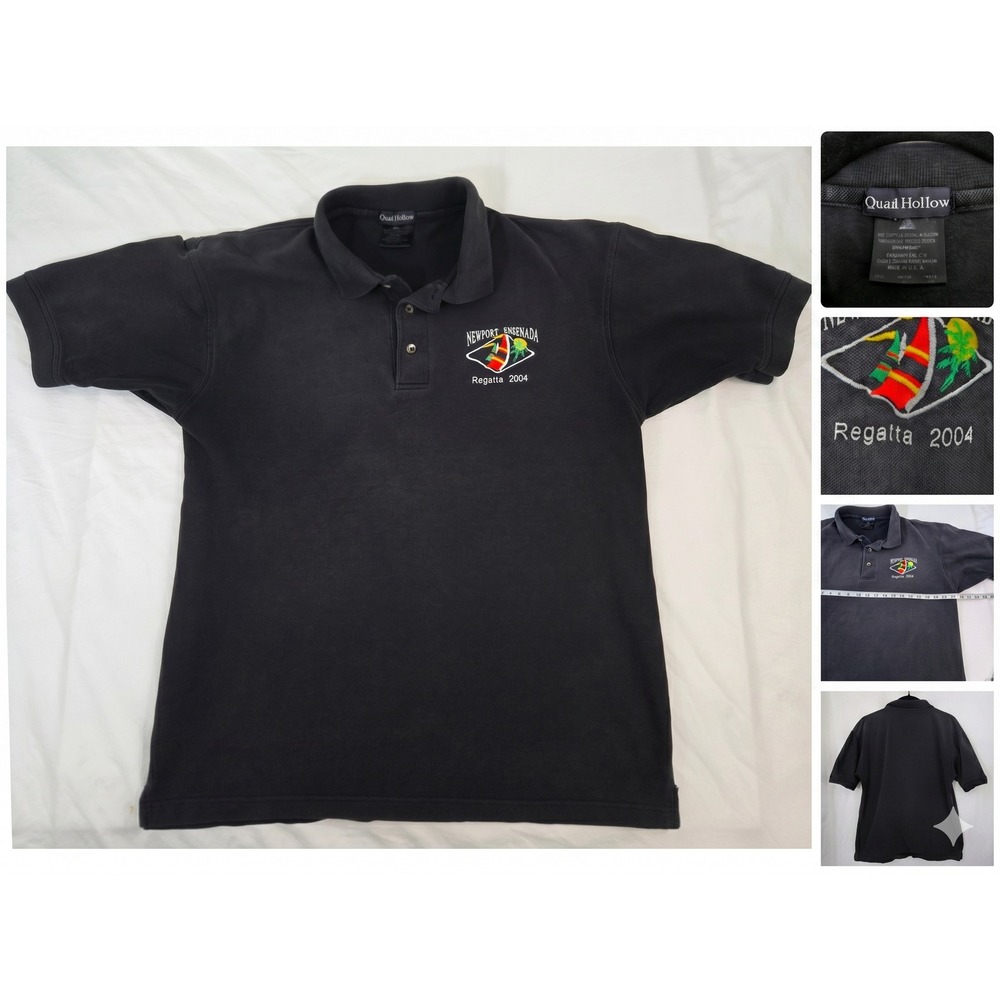 Vintage Newport Ensenada Regatta 2004 Polo Shirt Made in USA Mens Large Nautical